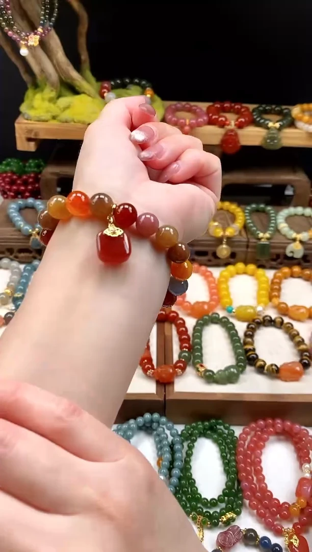 未镶嵌玛瑙手饰多宝无事牌10mm