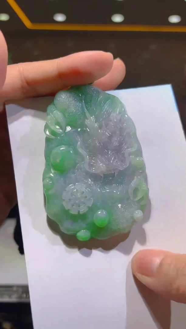 未镶嵌定制翡翠19/1006/L/发其一件/龙