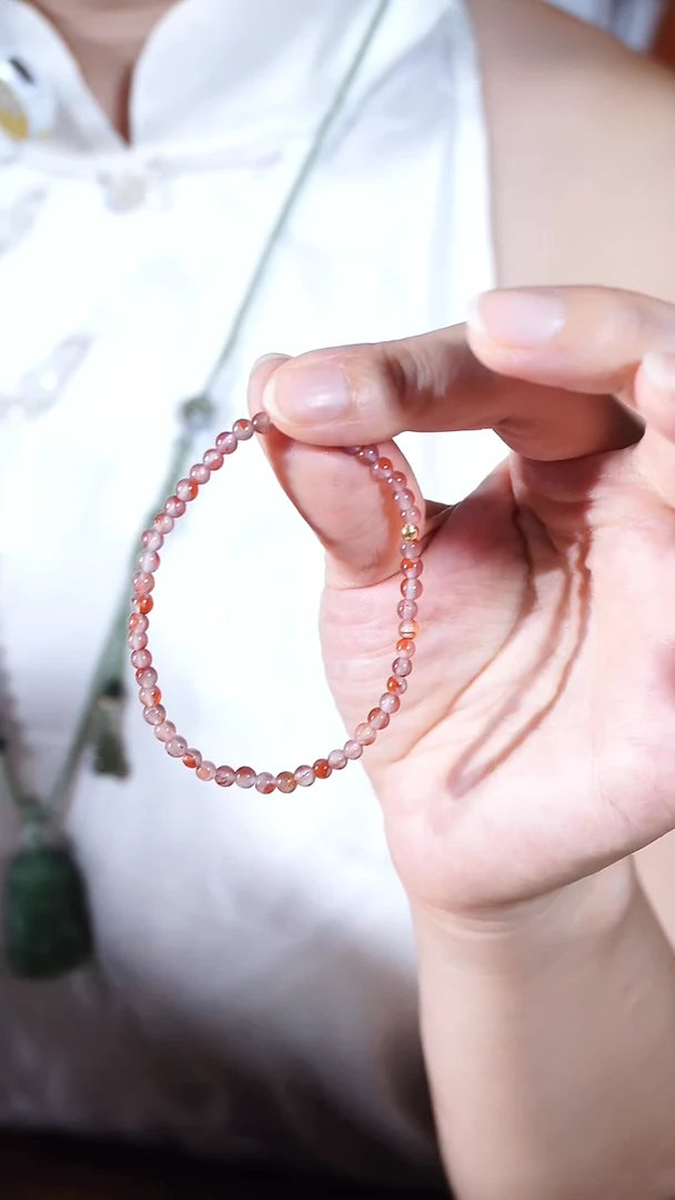 银S925镶嵌手链南红玛瑙陈*【存】