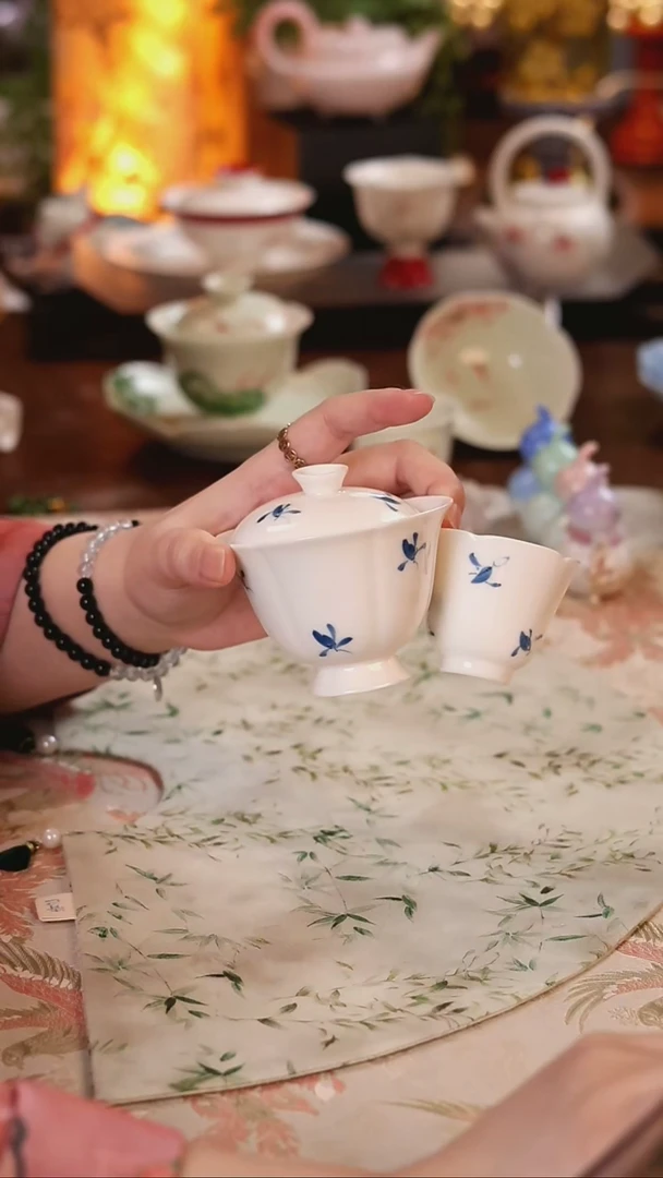 秋水兰花 盖碗+杯