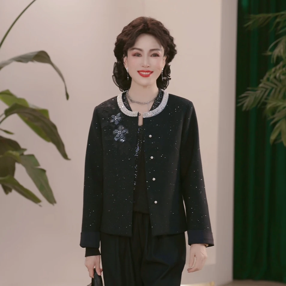 妈妈装秋装2025新款洋气上衣服气质中年女装休闲时尚百搭短外套