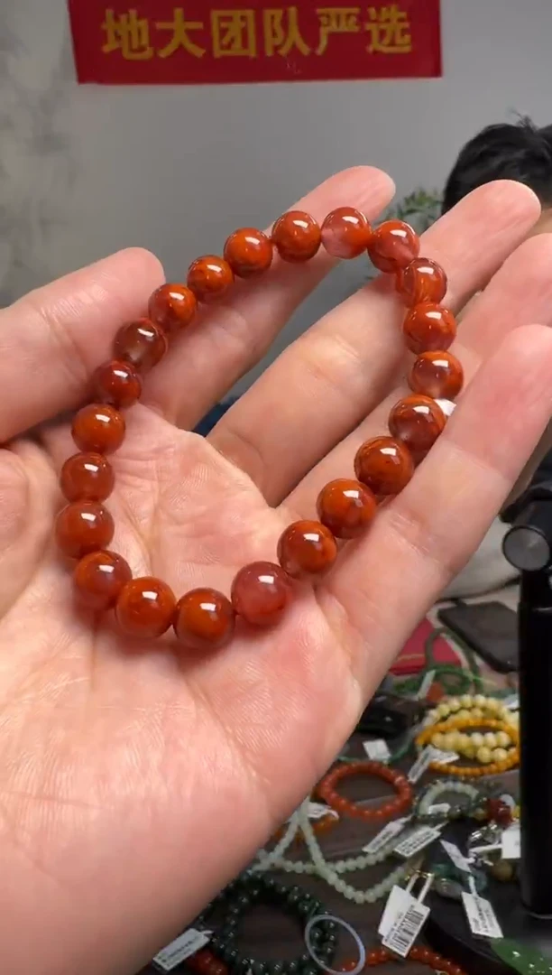 未镶嵌手串南红玛瑙南红玛瑙火焰纹圆珠手串