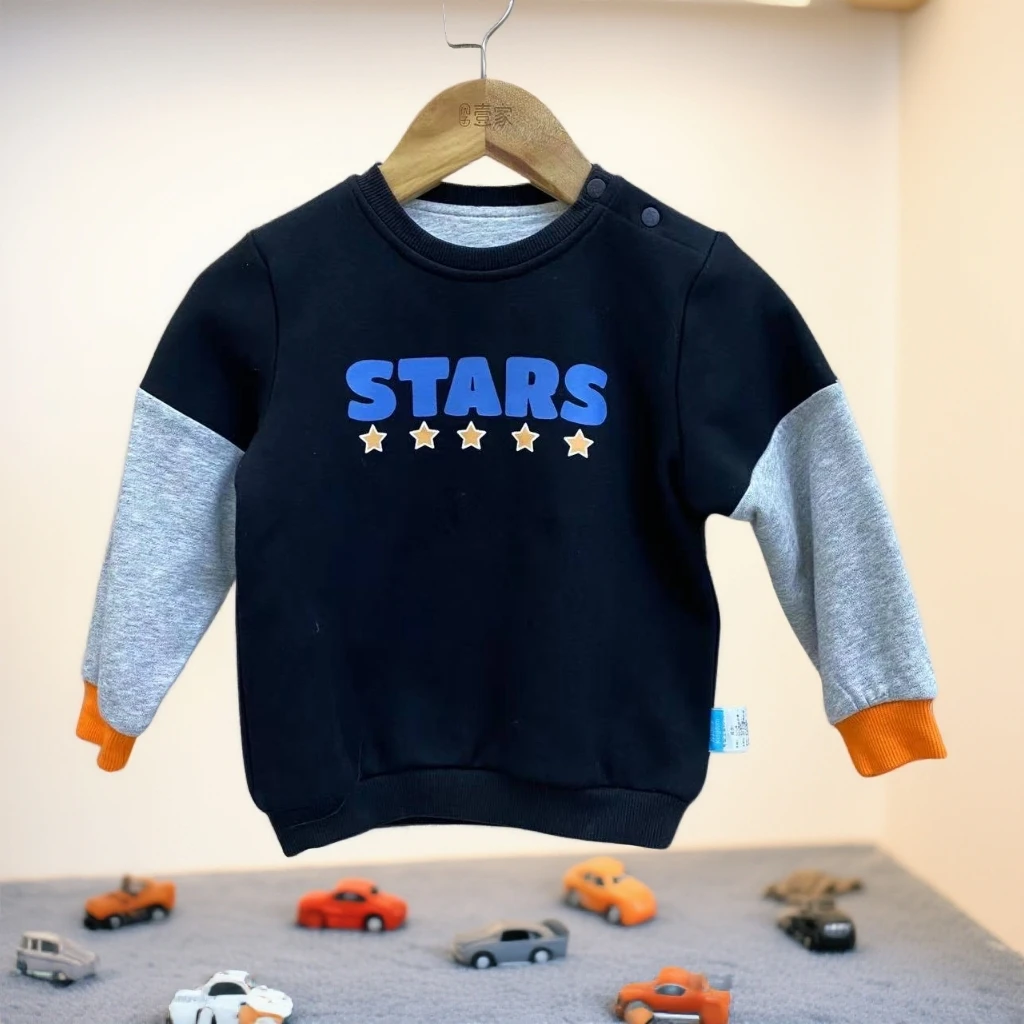 哎麻麻高品质6041102男童二层加厚卫衣假两件韩版保暖时尚百搭