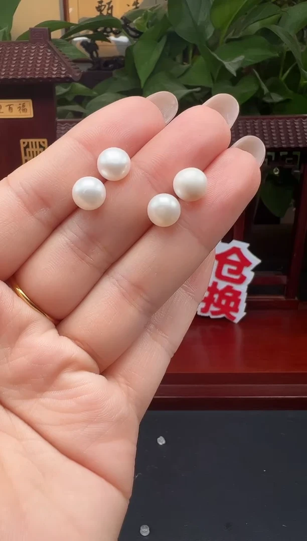 银S925镶嵌耳饰淡水珍珠耳饰多样性发其一XA24