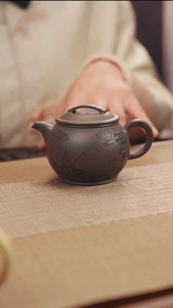原矿天青鼓瓦紫砂壶28