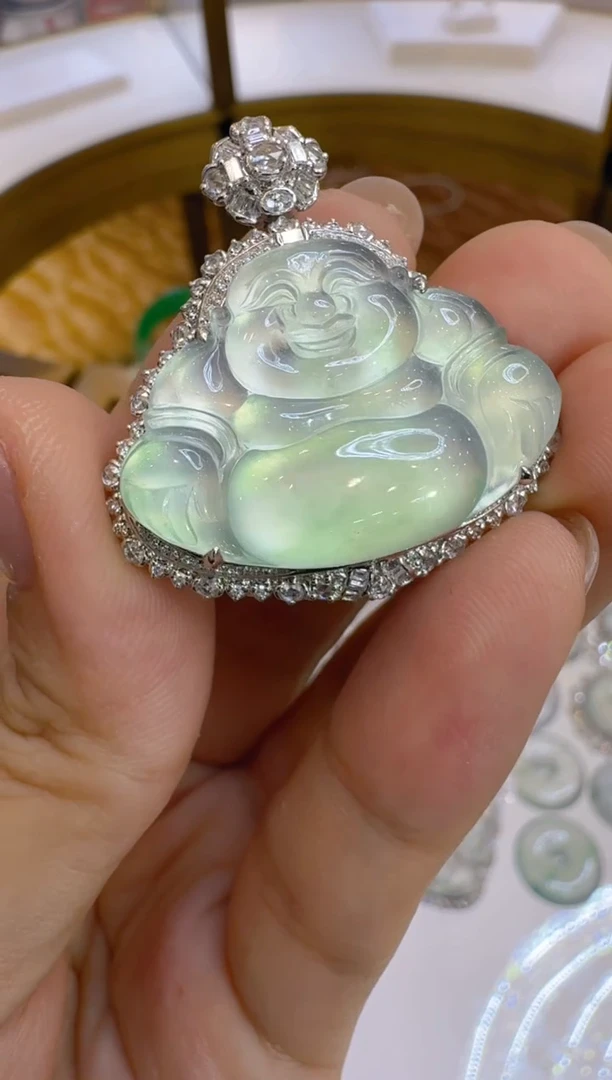 吊坠(不含链)18K金镶嵌翡翠多样性团购发一件