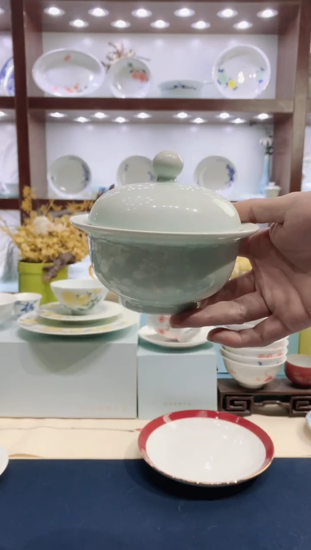 【闪购商品】高温白瓷影青一人位炖盅