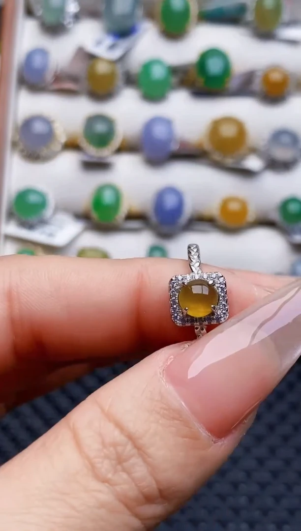 银S925镶嵌戒指翡翠30920