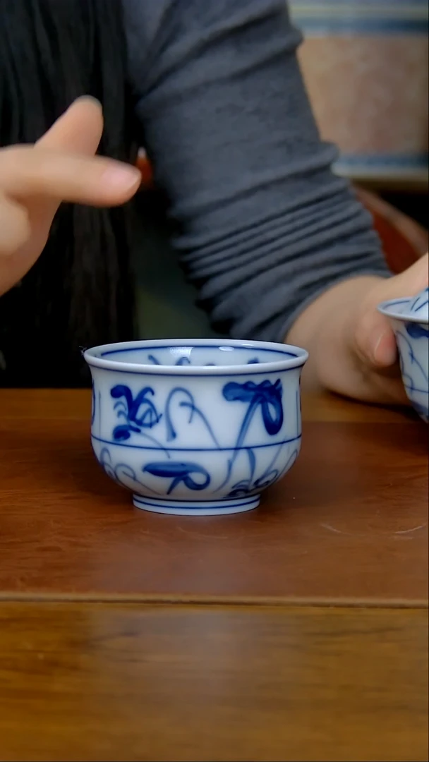 【闪购商品】茶花纹炉式杯（柴窑）