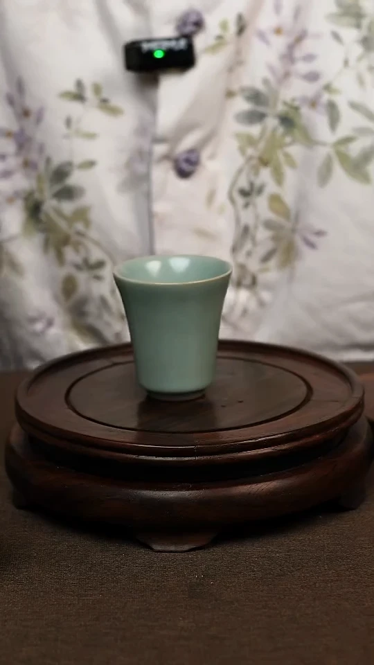 瓷片仿古天青闻香杯80ml 微瑕 不带礼盒