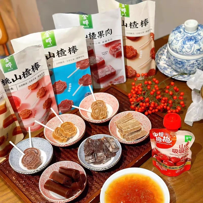 金晔山楂大福袋888g年货送人原味山楂卷棒蓝莓水蜜桃吸吸乐果汁卷
