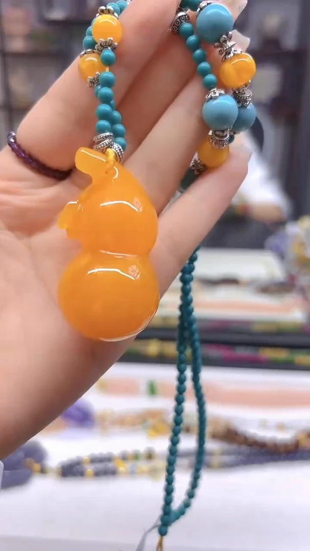 未镶嵌毛衣链蜜蜡DIY款M705