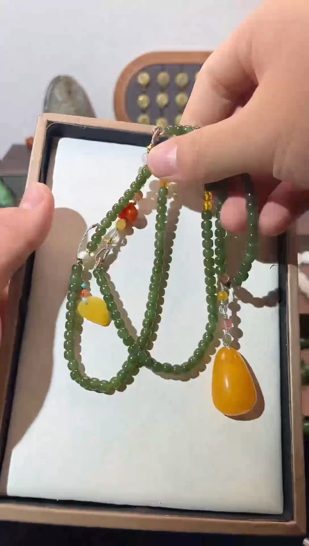 未镶嵌和田玉挂件珠链