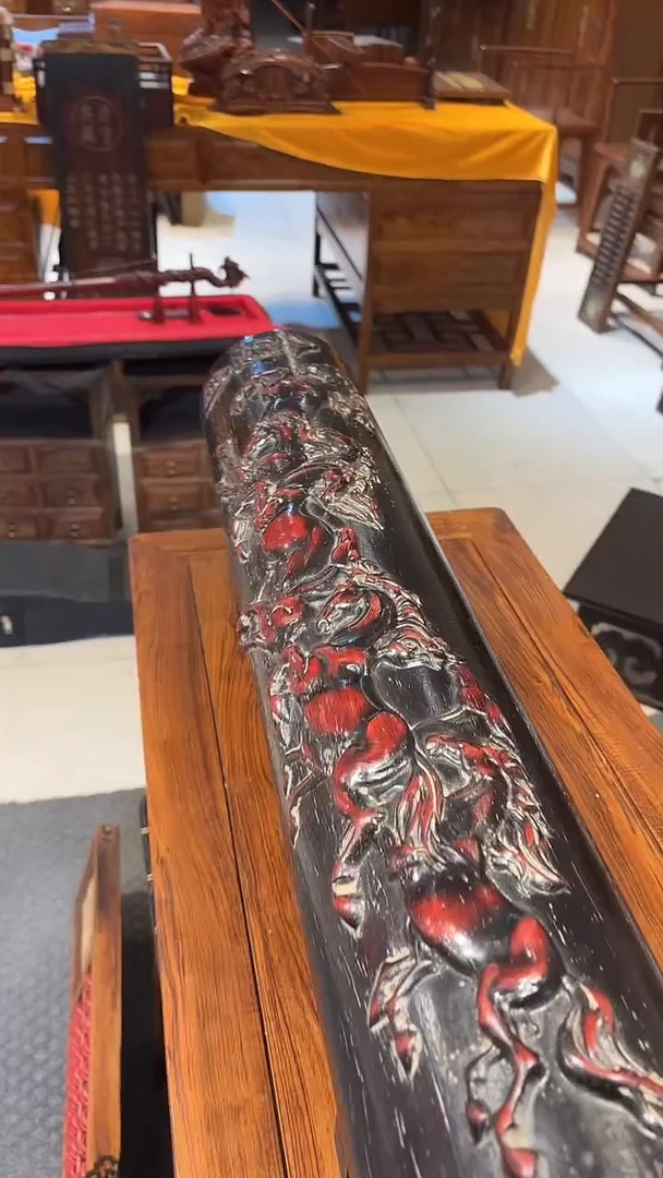木木头款徐紫檀八骏图横财横财