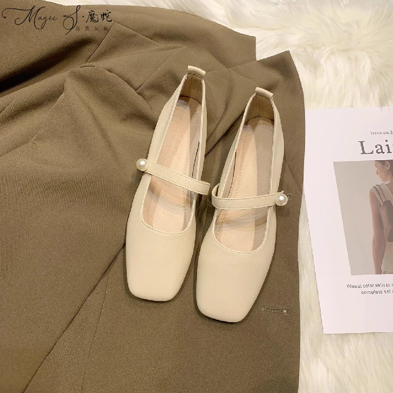 【万达撤柜】软底女女款鞋子单鞋春秋2025新款温柔一字带百搭平底