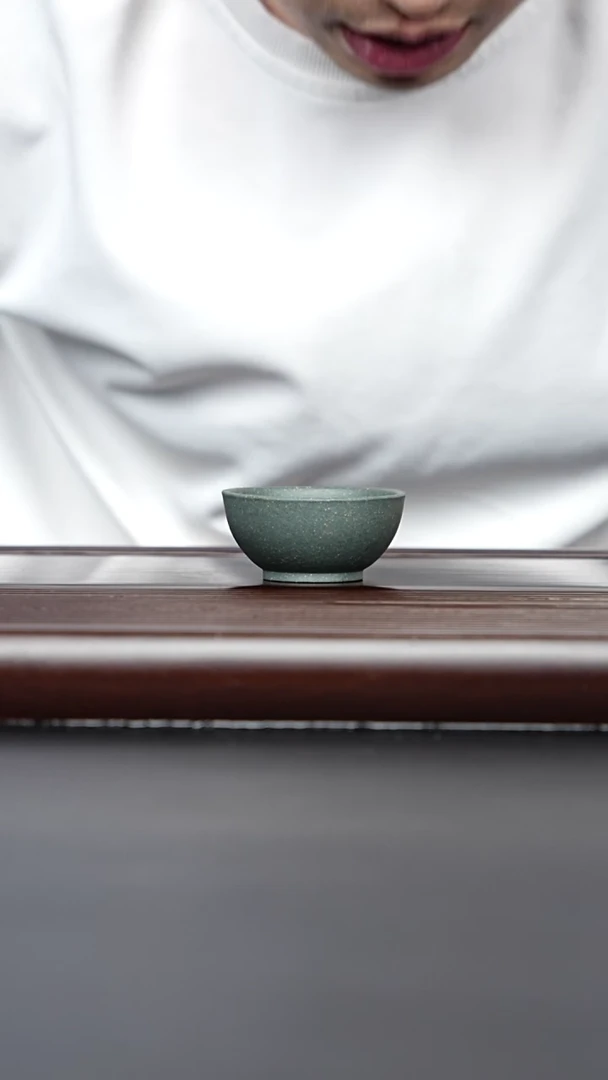 茶壶紫砂 全手工紫砂杯绿泥 小绿杯