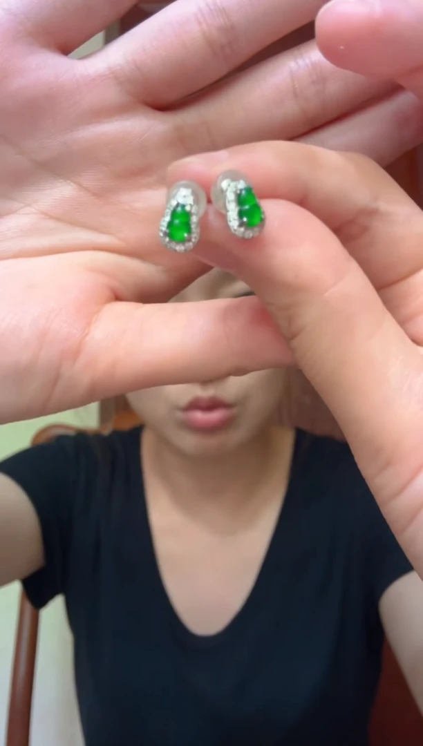 翡翠银S925镶嵌颈饰耳饰