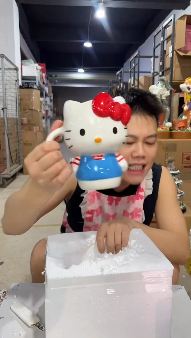 瓷片陶瓷条纹kt全身杯