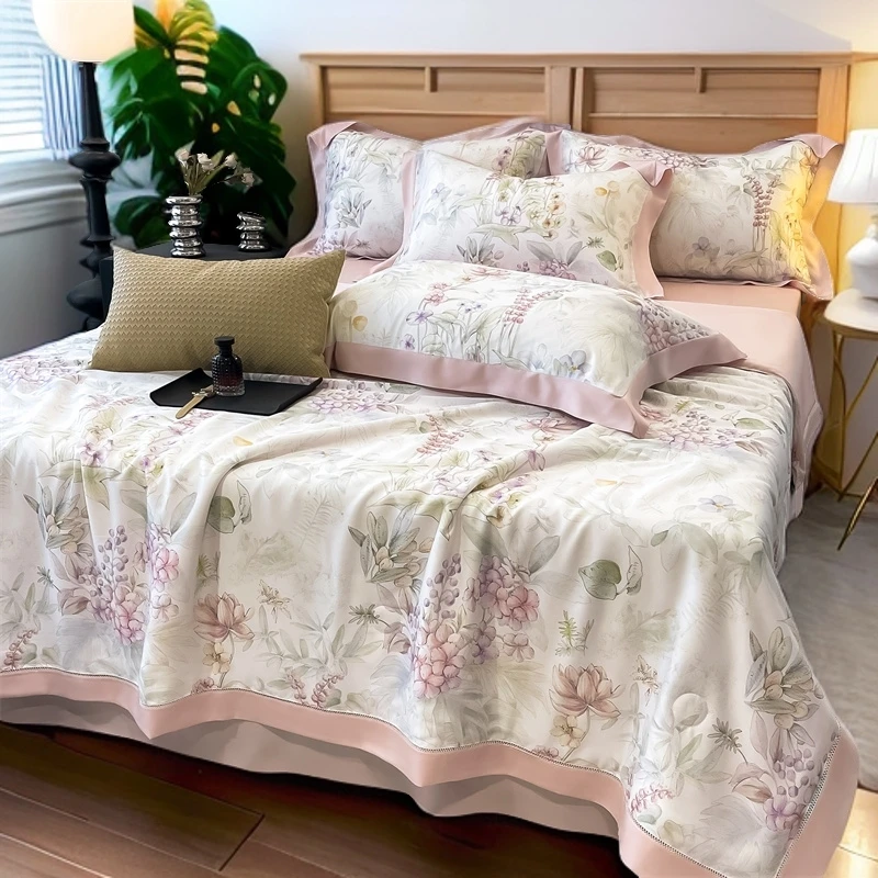 夏季凉感天丝夏凉被四件套|艺博云天|50s兰精天丝空调被轻奢薄款