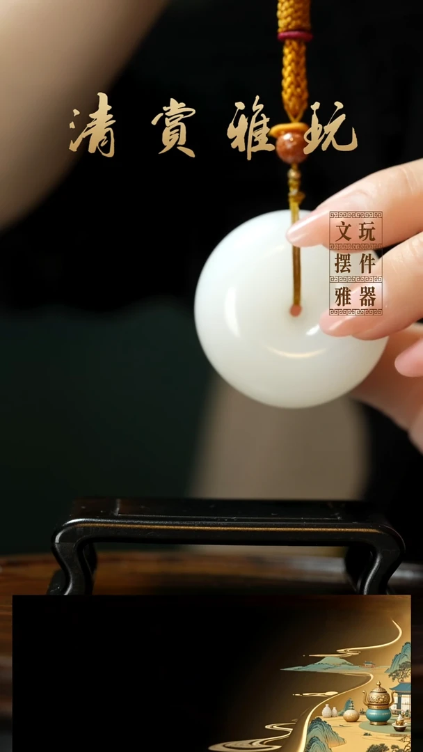 玉《平安扣》手把件摆件