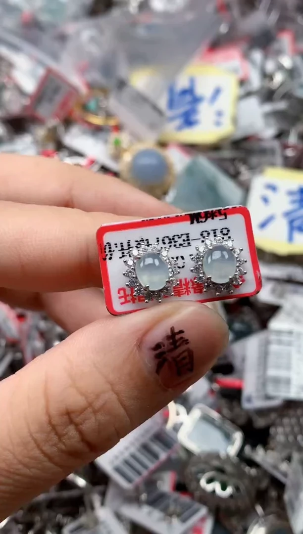 银S925镶嵌戒指翡翠天然A货缅甸翡翠