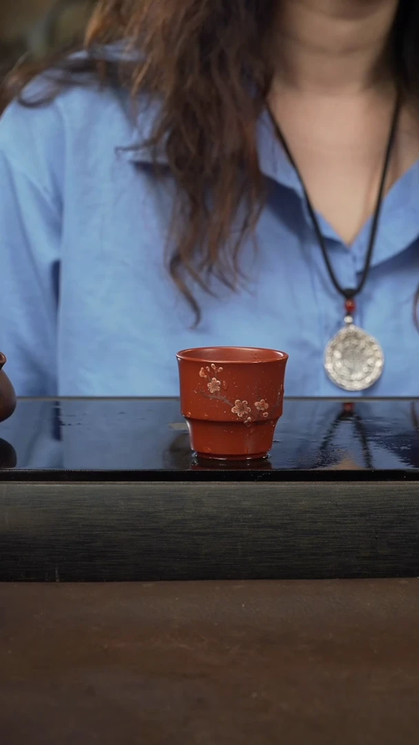 茶壶紫砂2 朱泥主人杯泥绘