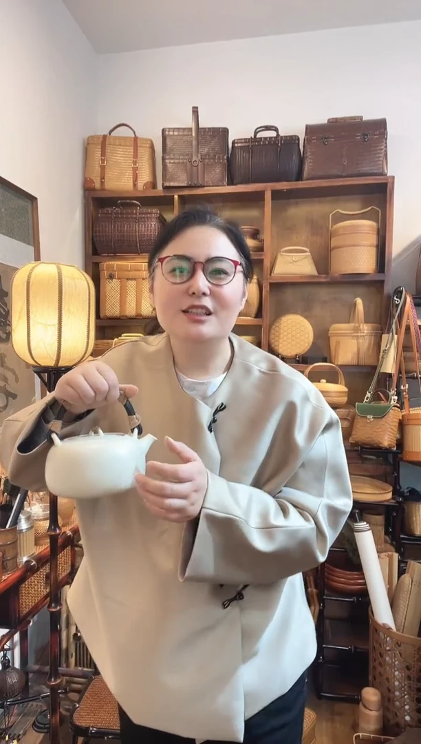 PY170藤编把手苏打釉苹果 茶壶小