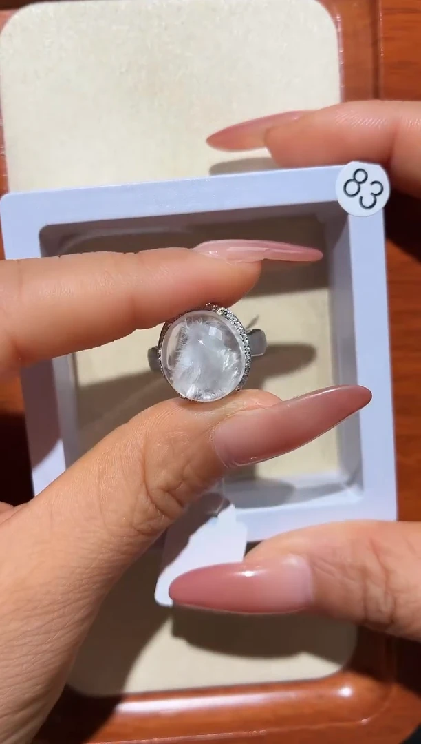 银S925镶嵌戒指水晶雹****️定制