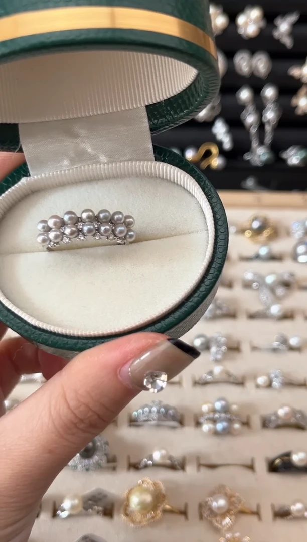 【闪购商品】海水珍珠戒指银S925镶嵌戒指微瑕
