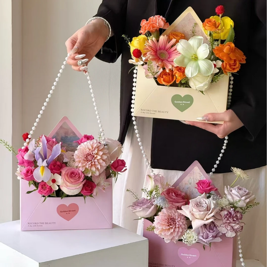 【1帮1】3包新款一封情书纸手提盒鲜花花束包装花店插花DIY材料
