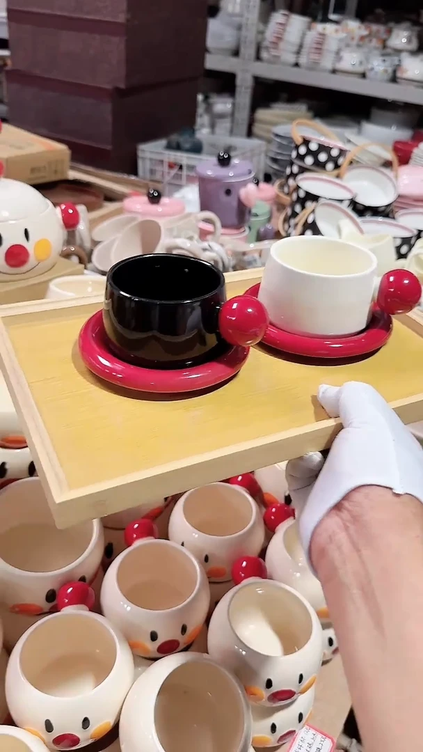 瓷片2套咖啡杯碟 球球 微瑕