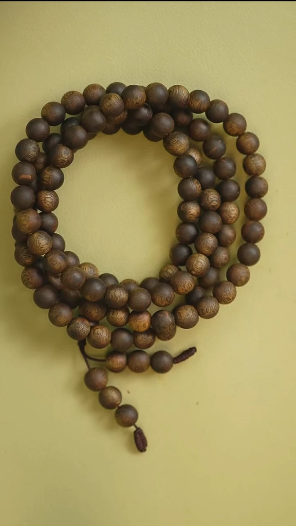 手串沉香8mm圆珠多圈绿奇楠乌身原叶30g+