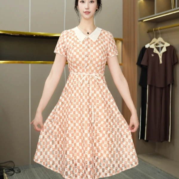 (736-F)女神百搭潮流显碎花显瘦气质时尚休闲夏季法式印花连衣裙