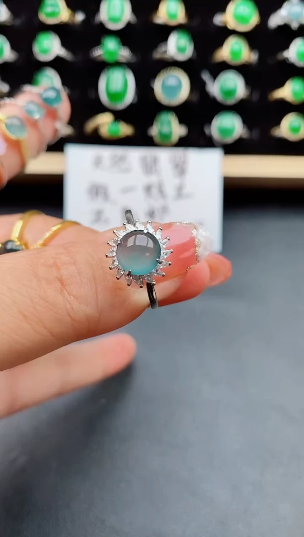 【闪购商品】翡翠戒指银S925镶嵌05800