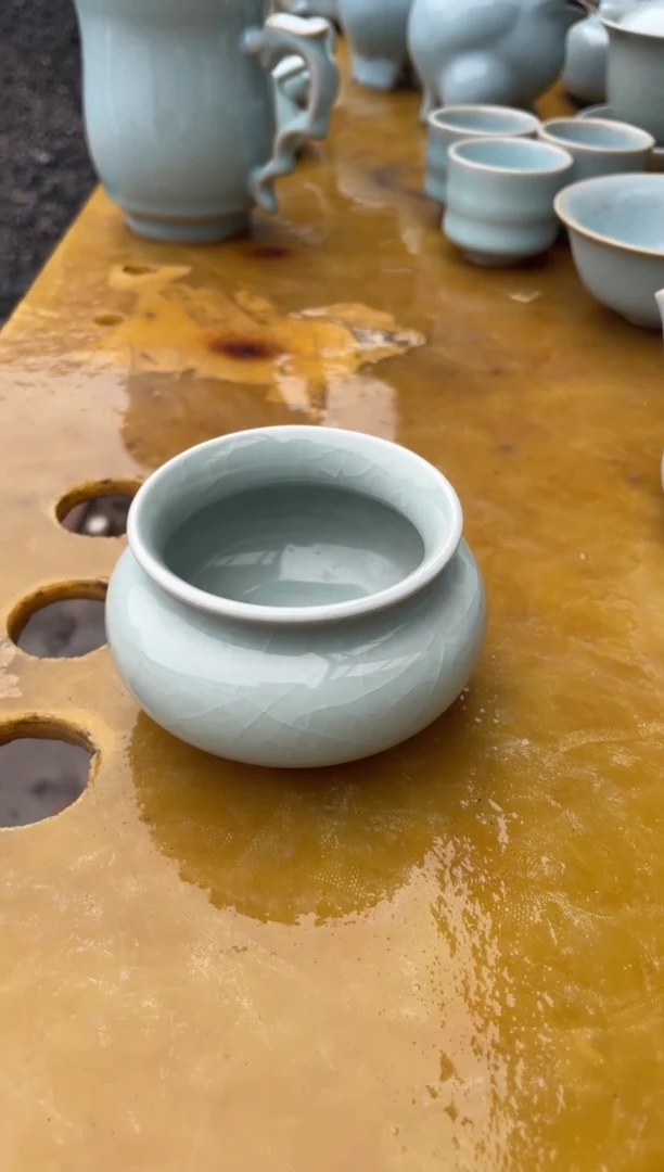 茶漏底座 粉青釉 微瑕 无款