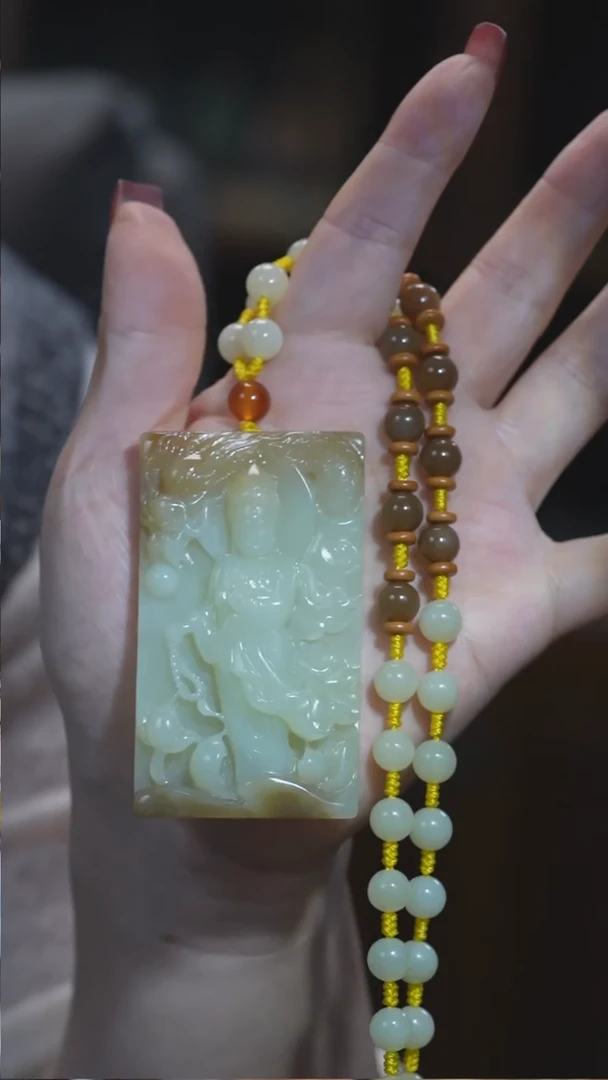 颈饰未镶嵌和田玉观音