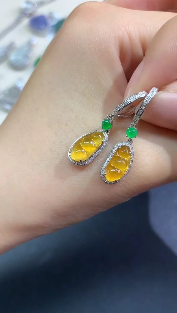 18K金镶嵌翡翠耳饰耳饰|8800