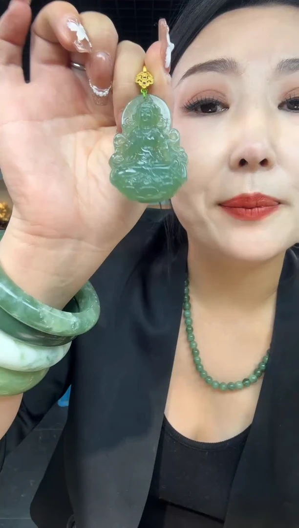 【闪购商品】岫玉颈饰未镶嵌老蓝水度母【万能扣】