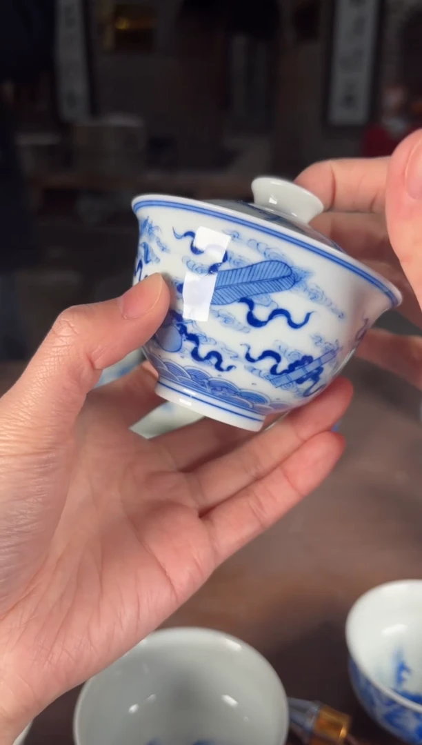 【闪购商品】杯看山柴窑青花看山柴窑青花