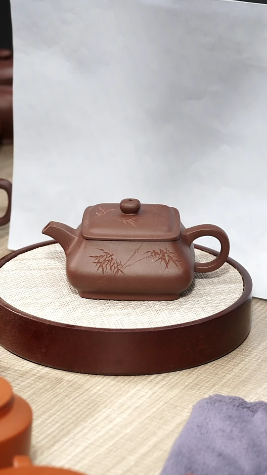 【闪购商品】紫砂茶壶紫泥四方明炉瑕疵