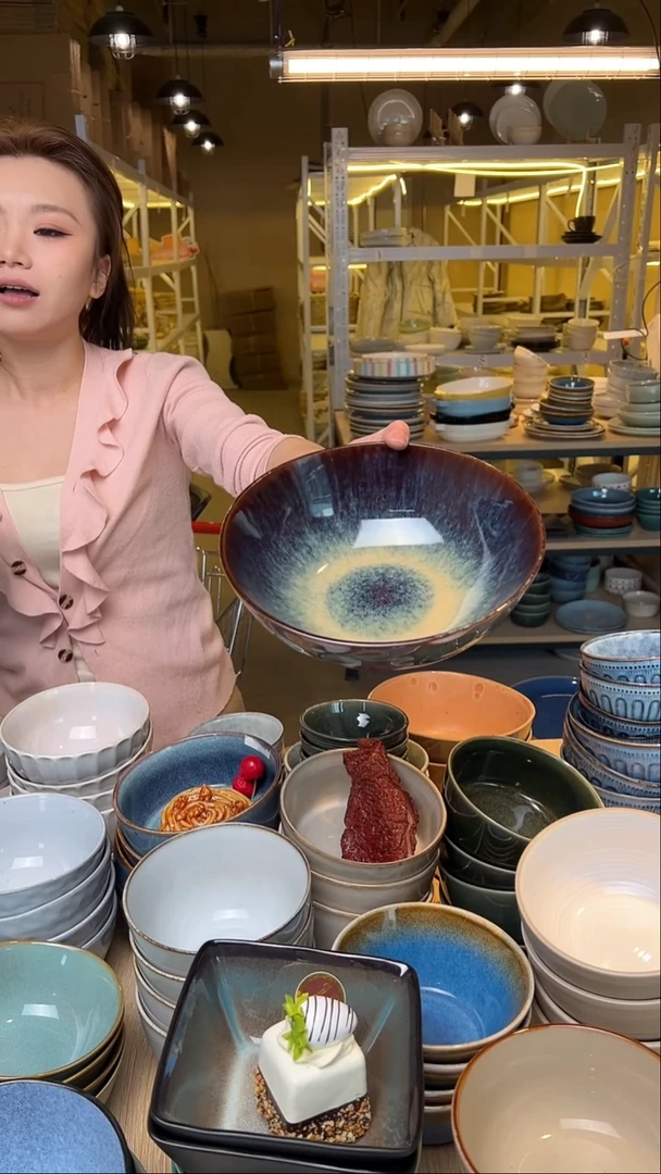 瓷120【瑕疵】外贸尾货窑变釉下彩