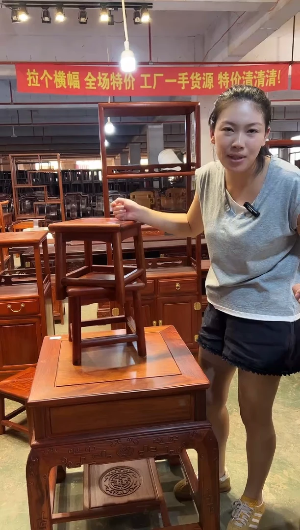 花梨木类成套家具缅花小方凳