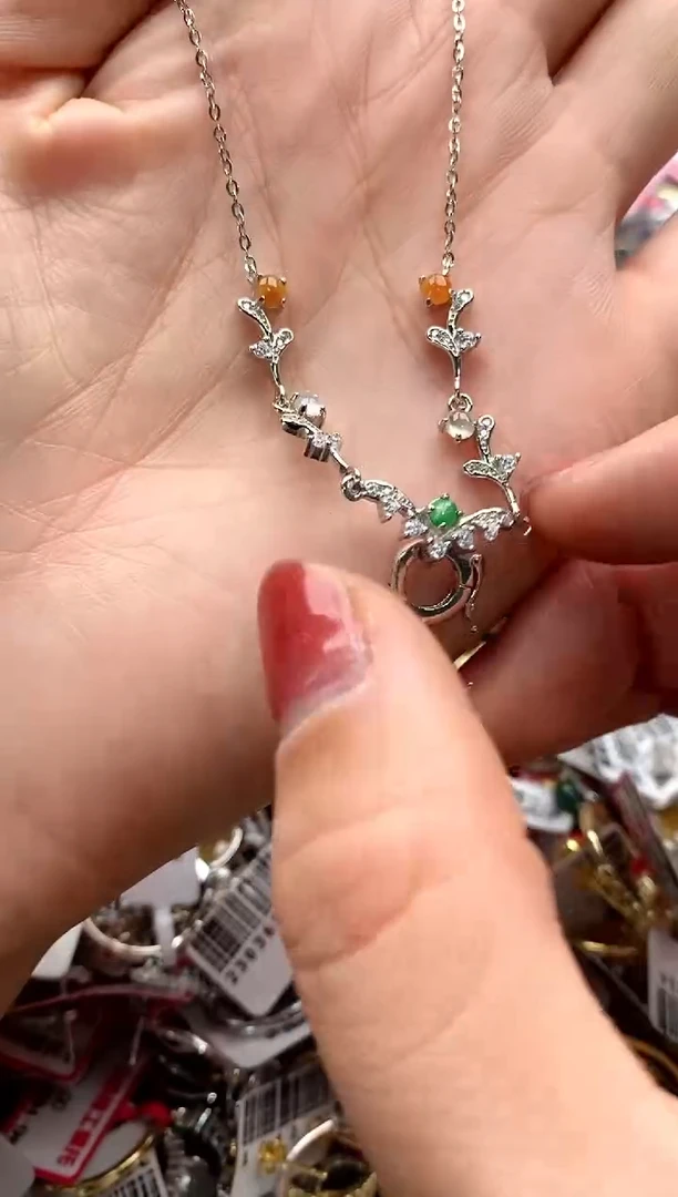 【闪购商品】翡翠戒指银S925镶嵌44444444   3