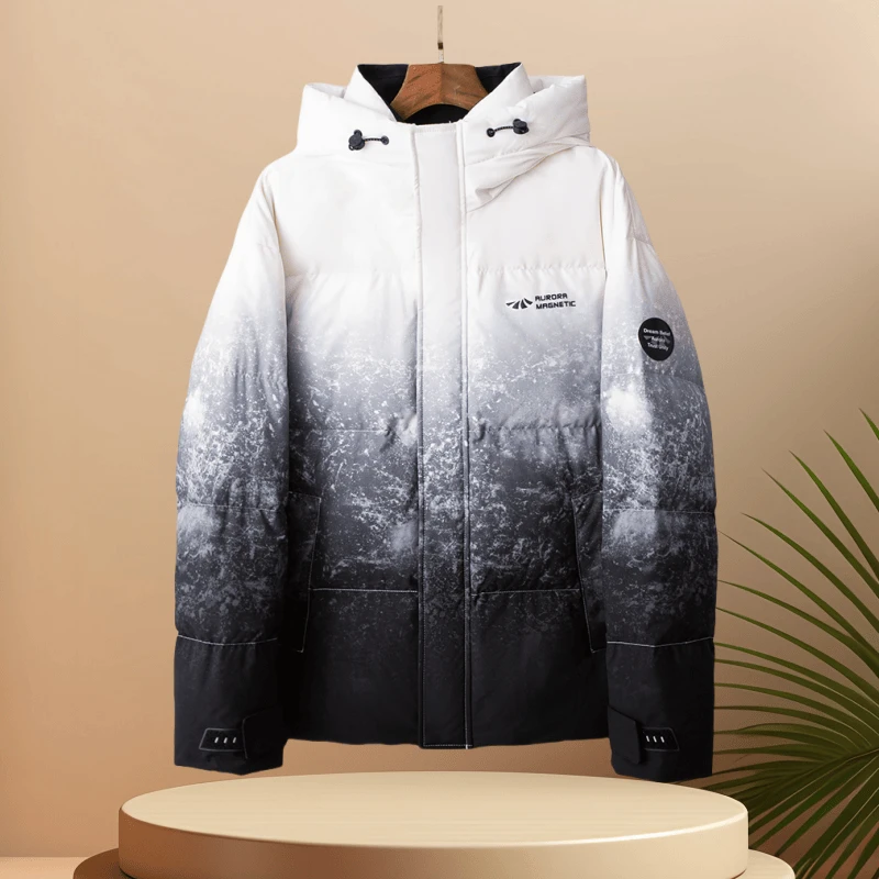 H4U001撤柜款！极光鹅绒！三防面料！羽绒服男冬季加厚保暖外套潮流