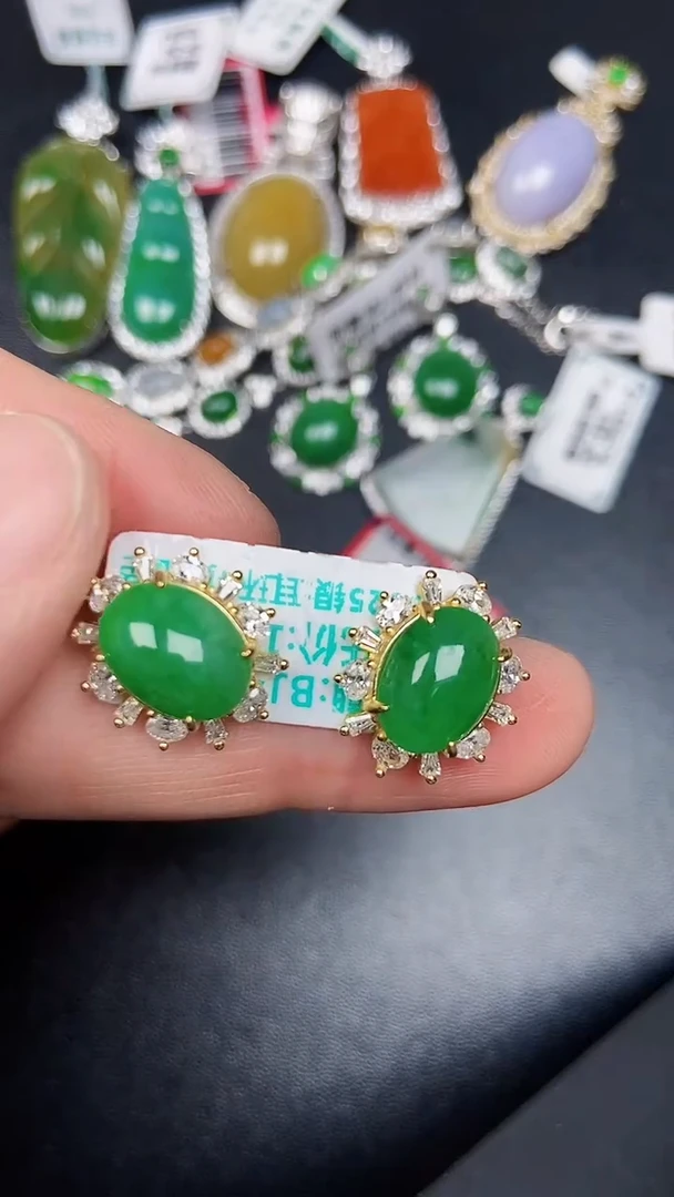 银S925镶嵌戒指翡翠3270