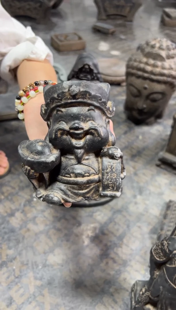 陶土【火山泥】财神到摆件