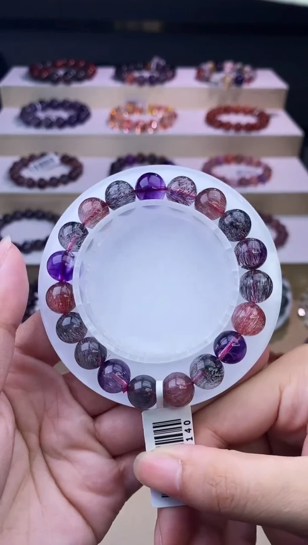 水晶手链未镶嵌黑加仑超七单圈10m+