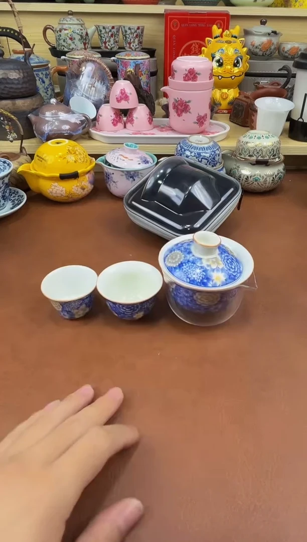 陶瓷茶具摆件旅行套组