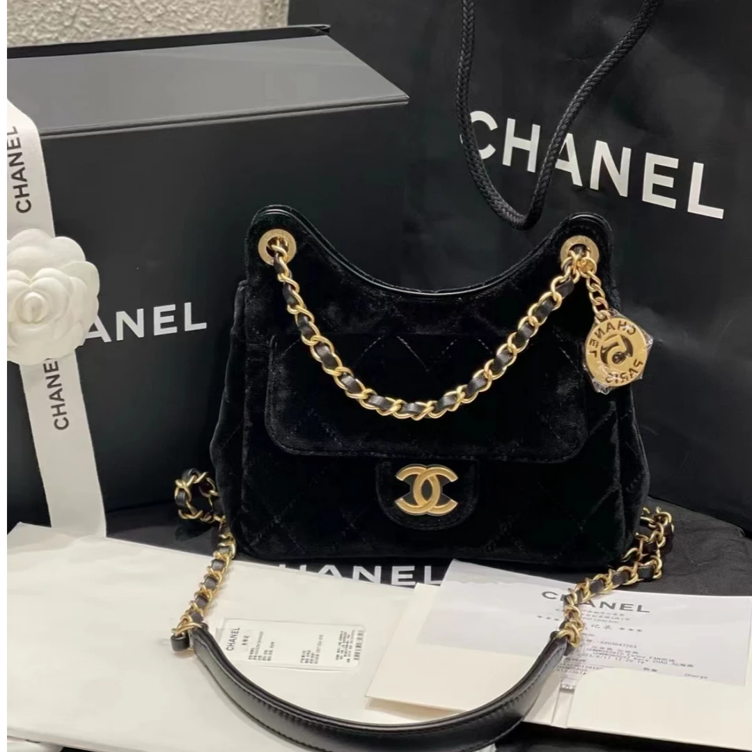 95新 Chanel/香奈儿 青奢荟/香奈儿天猫精灵小号丝绒包/68911