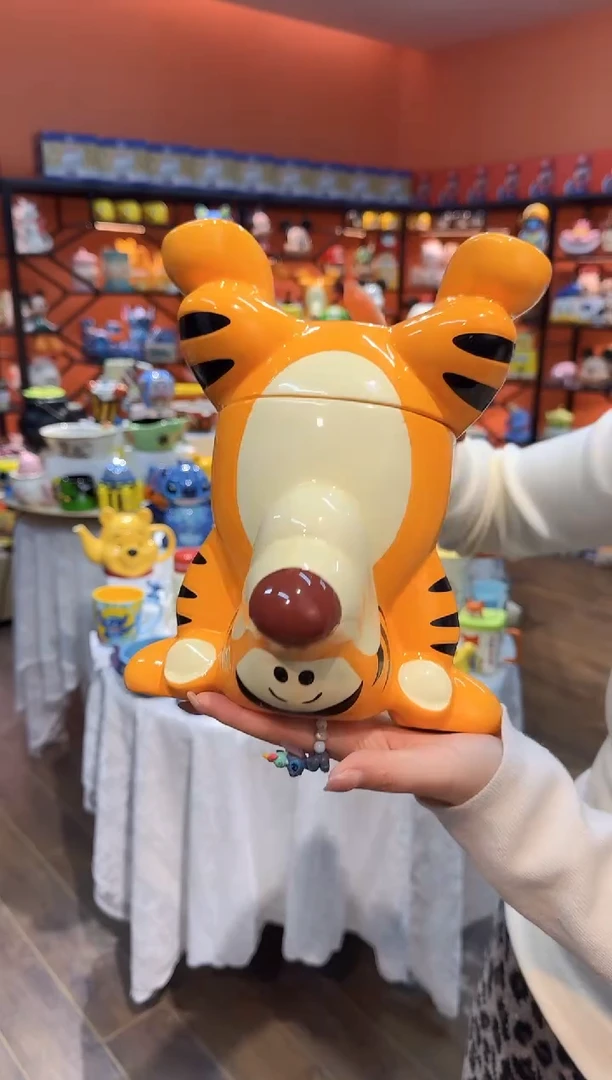 瓷片@@小老虎陶瓷饼干罐